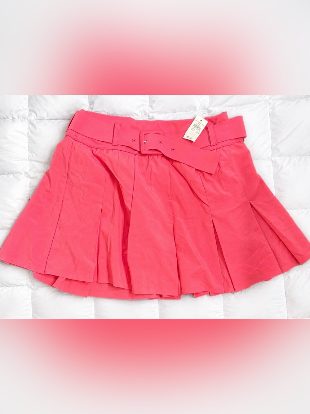 NWT Aerie Pink Pleated Skort Belted Built-In Shorts Size Small - Picture 2 of 4